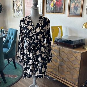 a new day Black and White Asymmetrical Dress